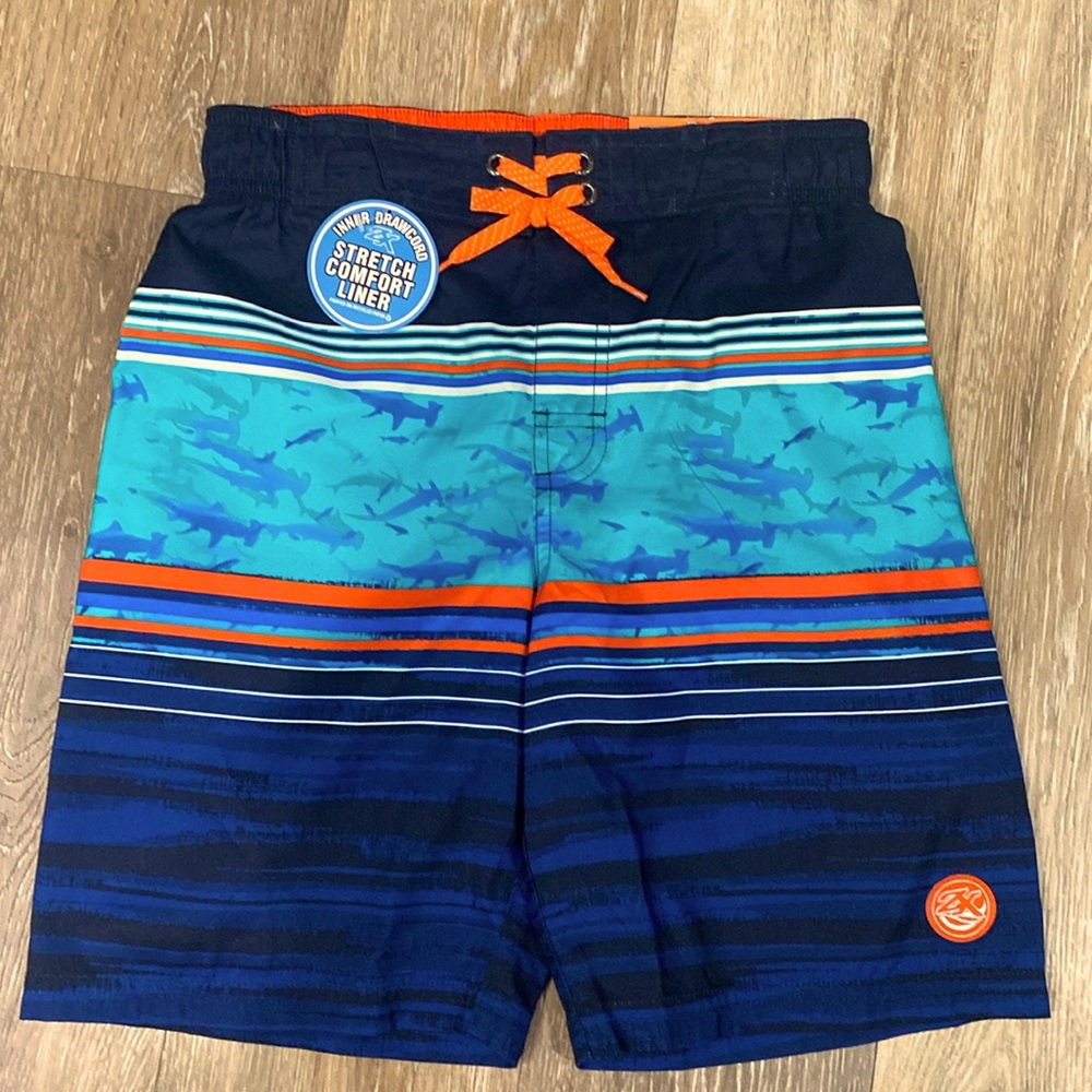 NEW! ZeroXposur swim shorts with sharks UPF 50+